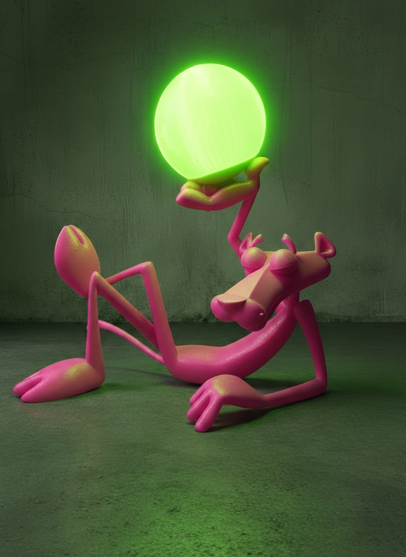 Pantera rosa — lampada scultura