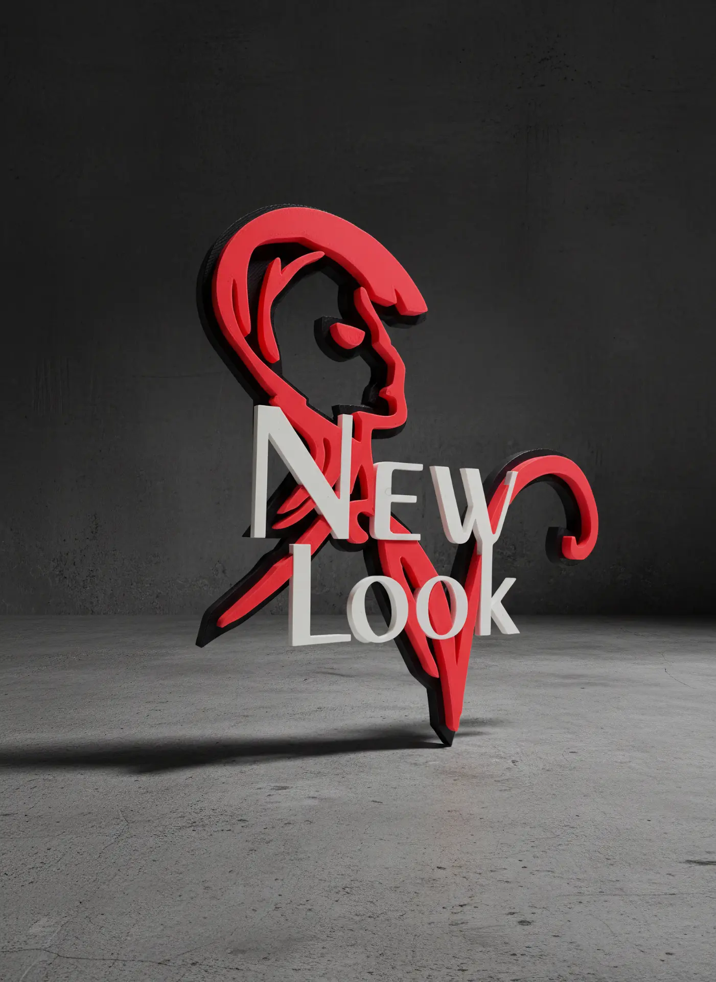 NEW LOOK — targa in stampa 3D multicolore
