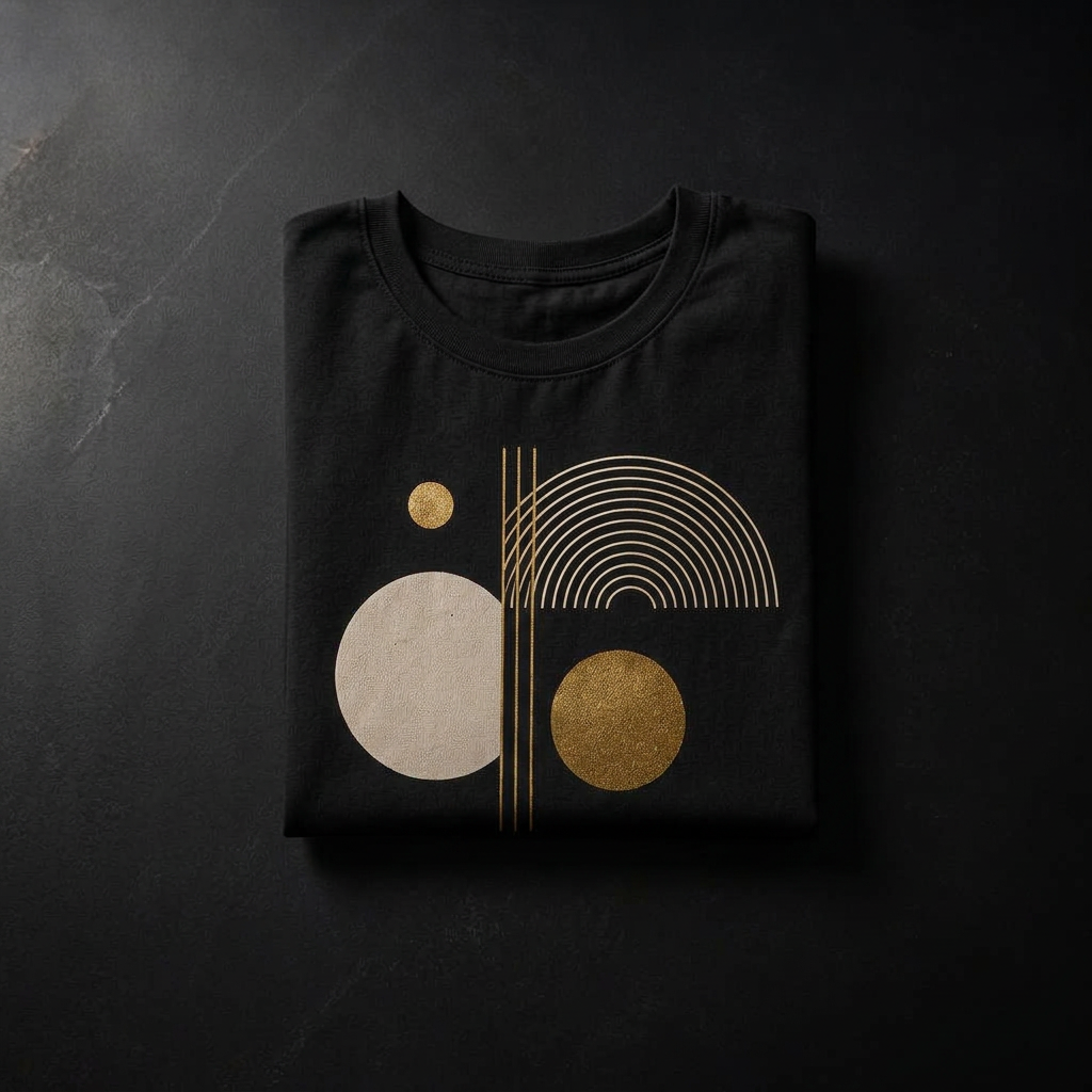 T-shirt Geometric Gold